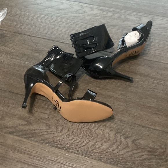 NWT BURJU Amante Thick Ankle Strap Heeled Sandals | Black | size 11 - Picture 4 of 13